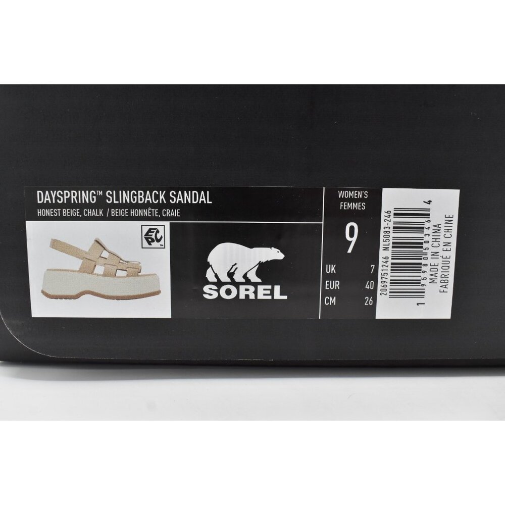 Sorel Womens Size 9 Dayspring Honest Beige Leather Slingback Sandals Shoes - Picture 14 of 14